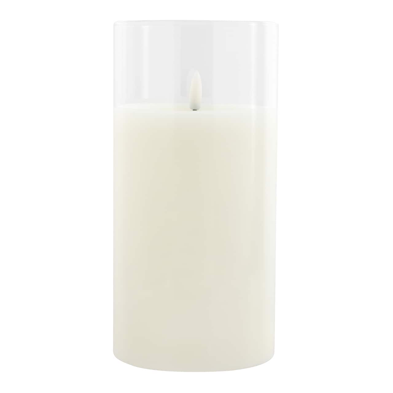 8" LED Glass Wax Flickering Candle by Ashland®